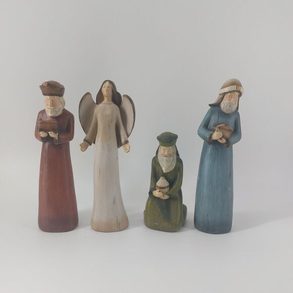 Christmas Nativity Holiday Three Wise Men Wood-Like Angel - Picture 5 of 12